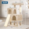 FDW 3-Tier Cat Tree 36 Inches Cat Tower for Indoor Cats Cat Scratcher Cat Condo with Plush Condos Sisal Scratching Posts and Hanging Toy - 2 of 4
