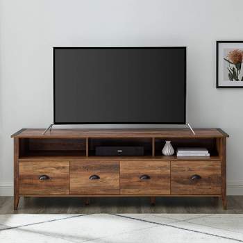 4 Drawer Farmhouse TV Stand for TVs up to 80" - Saracina Home