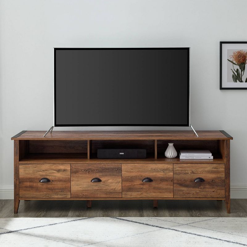 4 Drawer Farmhouse TV Stand for TVs up to 80" - Saracina Home, 1 of 9