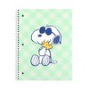 Yoobi Peanuts 1 Subject Notebooks 8"x10.5" Wide Ruled Green Joe Cool Woodstock - 2 of 3