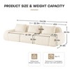 114" Modular Sectional Sofa Flannelette 3-Seater Deep Seat Buckle No Assembly Cream - 4 of 4