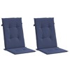 vidaXL Highback Chair Cushions 2 pcs Navy Blue Fabric - 3 of 4