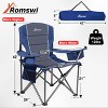 Oversized Folding Camping Chairs with Adjustable Arm Straps, Blue, Set of 2 - 2 of 4