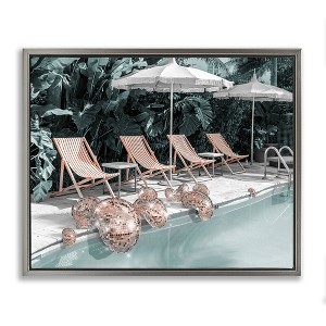 Stupell Industries Tropical Disco Balls Black Framed Floater Canvas Wall Art - 1 of 4