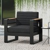 Outdoor Club Chair with Cushions and Sturdy Aluminum Frame, All-Weather Patio Accent Armchair for Balcony or Backyard-The Pop Home - 3 of 4