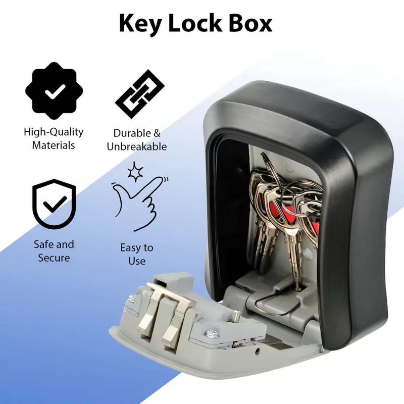 Maison Large Key Lock Box: Resettable Combo, Waterproof & Portable. Perfect for Home, Office & Outdoor Use. Secure Your Keys Anywhere - 1 Pack, 5 of 7