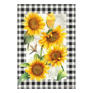 Sunflower and Goldfinch Garden Suede Flag - 1 of 1