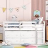 NicBex Full Size Loft Bed with Movable Desk Pine Bed Frame with Drawers, Shelves, Ladder and Full Length Guardrail, No Box Spring Required - 2 of 4