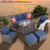 EROMMY Wicker/Rattan 7 - Person Seating Group with Fire Pit Table - 2 of 4