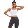 INSPIRE CHIC Women's Full Coverage Deep V-Back Workout Fixed Cup Comfort Sports Bras - 4 of 4