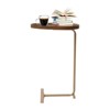 YIYIBYUS Small Side End Table C Table Narrow Round Bed Sofa Couch Coffee Dinner Table-Gold Stand - 3 of 4