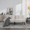 ROOMTEC Convertible Futon Sofa Bed, 2 Seat Folding Sleeper Couch Bed, Adjustable Upholstered Loveseat - 2 of 4