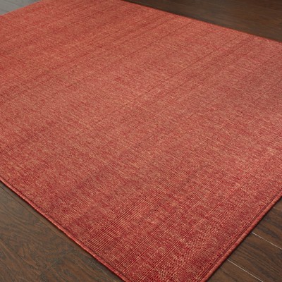 Casual Red Striped Synthetic Area Rug, 2'5" x 4'5"