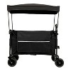 CAVINAS Collapsible Foldable Extended Wagon Cart with Canopy, All-Terrain Shopping Cart with Side Pocket and Brakes, Heavy-Duty Wagon - 4 of 4