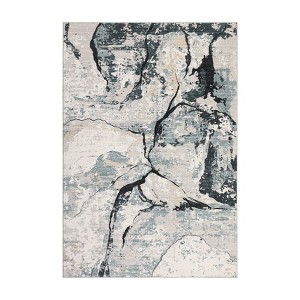 Washable Modern Abstract Living Room Area Rugs, Soft Non Slip Throw Carpet for Bedroom, Contemporary Floor Cover - 1 of 4