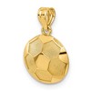 Black Bow Jewelry 14k Yellow Gold Satin and Polished Soccer Ball Pendant, 13mm - 4 of 4