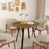 Round Dining Table, Small Circle Kitchen Table with Metal Black Legs for 2-4 people - 3 of 4