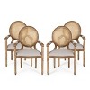 Set of 4 Judith French Country Wood and Cane Upholstered Dining Chairs - Christopher Knight Home - 2 of 4