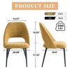 Set of 2 YOUNIKE Modern Armless Dining Chairs Upholstered Kitchen & Dining Room Chairs Vanity Side Chair 22.83"Wx22.05"Dx34.65"H - 2 of 4