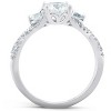 Pompeii3 1 1/2Ct Three Stone Diamond & Moissanite Infinity Engagement Ring 14k White Gold - 3 of 4