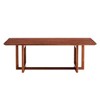 Racxily Chinese Style Coffee Table, Solid Wood Rectangular Tea Table with Walnut Finish & Rattan Design - 2 of 4