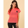 Allegra K Women's Mesh Cover Up Raglan Sleeve Sheer Fishnet Blouses - 2 of 4