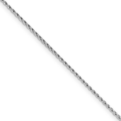 Black Bow Jewelry 1.25mm, 14k White Gold, Solid Parisian Wheat Chain Necklace