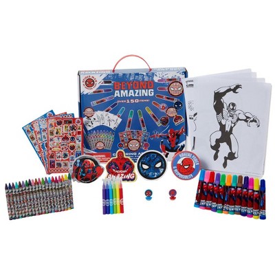 Marvel Avengers Spiderman Coloring Art Set for Kids with Stickers and Stampers, 150+ Pieces