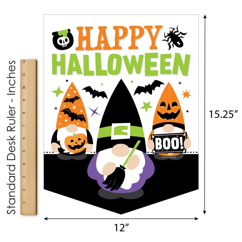 Big Dot of Happiness Halloween Gnomes - Outdoor Home Decorations - Double-Sided Spooky Fall Party Garden Flag - 12 x 15.25 inches, 5 of 9