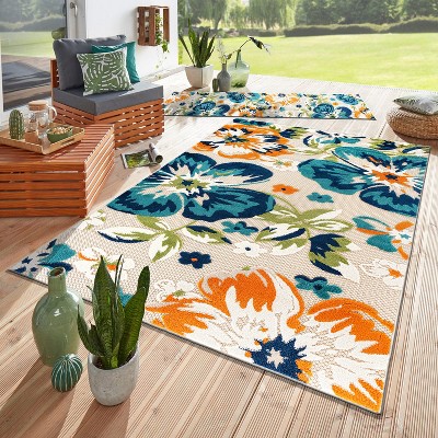 Bergamo Multi-Color Floral Synthetic Indoor/Outdoor Area Rug