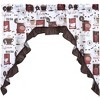 GoodGram Complete 3 Piece Rod Pocket Cafe Tier & Swag Valance "Coffee Shoppe" Kitchen Curtain Set - 3 of 4