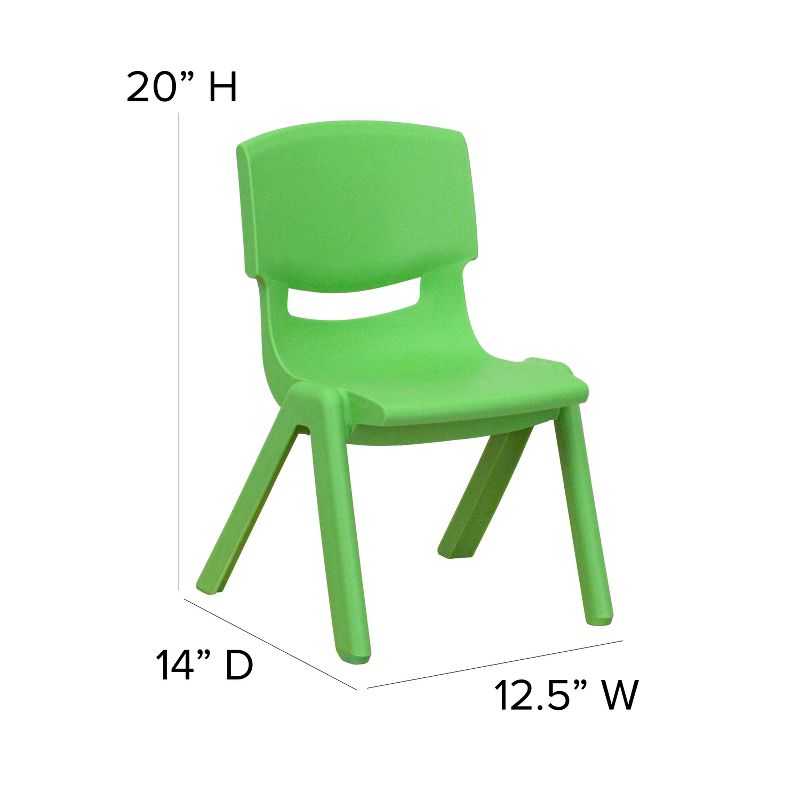 Emma and Oliver 10 Pack Plastic Stackable School Chair with 10.5" Seat Height, 5 of 12