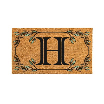 28" x 16" Monogram Coir Mat, Letter  "H"