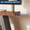 2-Tier Sofa Table with Open Storage Shelves, 55 Inch Industrial Wooden Entryway Table, Farmhouse Trapezium TV Console - 3 of 4