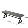 63" Industrial Style Dining Bench with Durable Steel Frame and Weather-Resistant Aluminum Top for Outdoor Spaces -3irtyhousy - 4 of 4