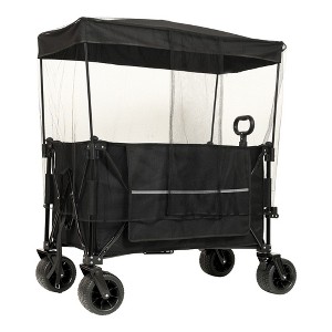 Grungis Extended Heavy-Duty Wagon Cart with Canopy,All-Terrain Shopping Cart with Side Pocket and Brakes,Utility Cart for Camping,Shopping - 1 of 4