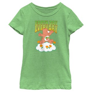 Girl's Care Bears Earth Day Everyday Forest Friend Bear T-Shirt - 1 of 4