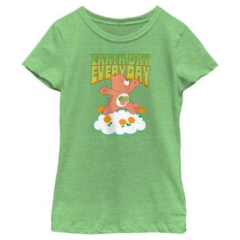 Girl's Care Bears Earth Day Everyday Forest Friend Bear T-Shirt