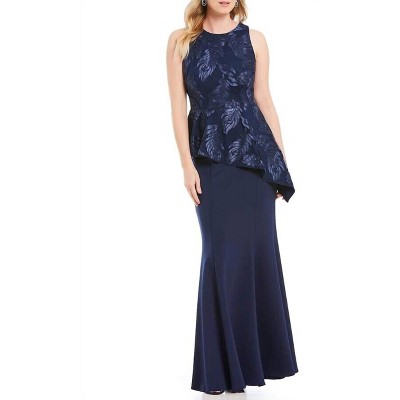 Women's Embroidered Peplum Evening Dress - Brianna