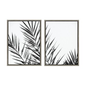 Kate and Laurel Sylvie Palm I and II BW Framed Canvas by Amy Lighthall - 1 of 4