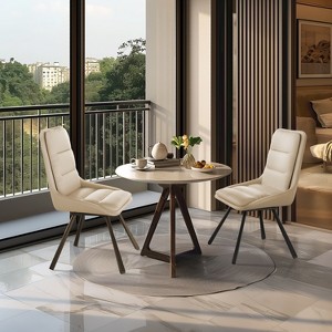 Artloge Set Of 2 360° Rotatable Upholstered Dining Room Kitchen Accent Chairs - 1 of 4