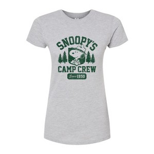 Women's - Peanuts - Snoopys Camp Crew Fitted Graphic T-Shirt - 1 of 3