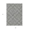 Black And Ivory Geometric Washable Indoor Outdoor Area Rug - 3 of 4