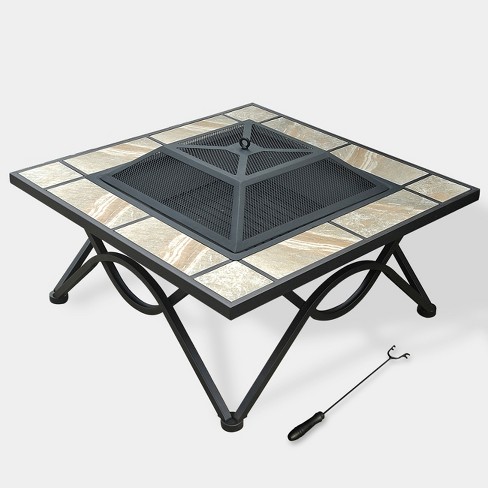 2 In 1 33 Ceramic Tile Fire Table Natural Leisurelife Target