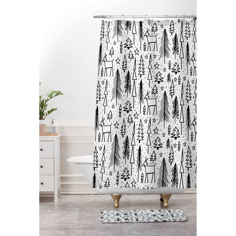 Heather Dutton Winter Wonderland Christmas Shower Curtain Black/White - Deny Designs, 4 of 6
