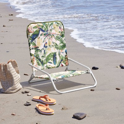 Cushioned Outdoor Portable Beach Chair with Carry Strap Tropical - Threshold&#8482;_6