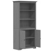 vidaXL Bookcase Grey Solid Pine Wood, Engineered Wood, Metal Tall - 4 of 4