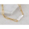Anna-Kaci 18K Gold Plated Pearl Link Bracelet - Stainless Steel Pearl Bead Chain Bracelet Boho Chic Jewelry for Valentine's Day Birthdays - 3 of 4