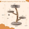 Costway Modern Cat Tree with Pear Wood Trunks Scratching Posts Soft Long Plush Fabric - 3 of 4