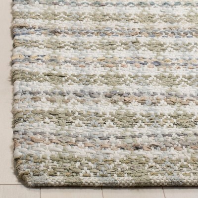 Coastal Charm Handwoven Beige Wool & Cotton Square Rug